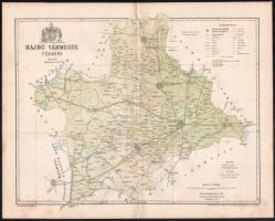 cca 1900 4 db Pallas vármegye térkép: Győr, Hajdú. Háromszék, Gömör 24x30 cm