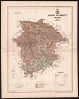 cca 1900 4 db Pallas vármegye térkép: Győr, Hajdú. Háromszék, Gömör 24x30 cm