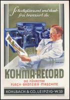 cca 1930 Kohma Record bronzírozógép reklám plakát 20x30 cm