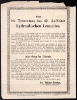 1869 Pest, Über die Verwendung des kufsteiner hydraulischen Cementes, szakdással