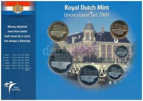 Hollandia 2000. 5c - 5G (6xklf) forgalmi sor karton tokban T:1  Netherlands 2000. 5 Cents - 5 Gulden (6xdiff) coin set in cardboard case C:UNC