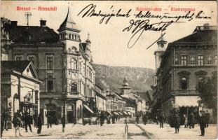 1914 Brassó, Kronstadt, Brasov; Kolostor utca, üzletek / Klostergasse / street, shops