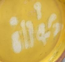 Illés László: Retró kerámia váza. Minimális mázlepattanás a szájperemén. Jelzett, m: 36,5cm