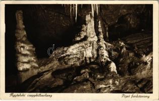1925 Aggteleki cseppkőbarlang, Pizai ferdetorony. A Magyarországi Kárpát Egyesület Propaganda Bizottságának kiadása (EK)