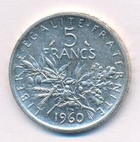 Franciaország 1960. 5Fr Ag T:2 France 1960. 5 Francs Ag C:XF Krause KM#926