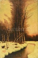 Hofmann jelzéssel: Őszi erdő. Olaj, vászon, 56x37 cm