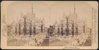 cca 1900 Sztereofotó: Milano 18x9 cm