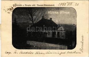 1938 Bikafalva, Taureni (Hargita, Felsőboldogfalva); Rózsika Otthon. Esp. Sz. Szakáts Péter jogász, állatorvos, politikus levele húgának / villa