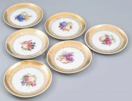 Bavaria süteményes tányér, 6db, , matricás porcelán, jelzett, kopott, d: 19cm