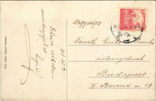 1918 Érsekújvár, Nové Zámky; Nemzeti szálloda és kávéház, Marosi üzlete. Adler József kiadása / hote...