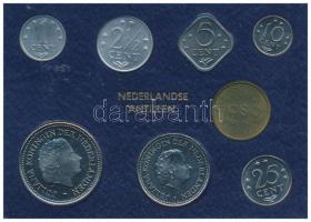 Holland Antillák 1980. 1c - 2 1/2G (7xklf) forgalmi sor + Rijks Munt emlékérem dísztokban T:1- patina Netherlands Antilles 1980. 1 Cent - 2 1/2 Gulden (7xdiff) coin set + Rijks Munt commemorative medal in original case C:AU patina