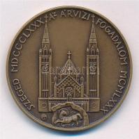 1980. "Szent Gellért / Szeged MDCCCLXXX - Árvízi fogadalom MCMLXXX" kétoldalas bronz emlék...