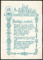 1940 Erdélyi Induló a felszabadulás emlékére, dekoratív irredenta kiadvány, hajtott