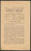1896. május, a Székely Hírlap I. évfolyamának 36. száma, a Székely Hírlap történetével és ismertetésével, 4p