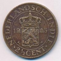 Holland Kelet-India 1945P 2 1/2c sárgaréz T:2- Netherlands East Indies 1945P 2 1/2 Cents Brass C:VF Krause KM#317
