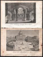cca 1850 kb 20 db acélmetszet római épületek, szobrok. .  lapméret 15x23 cm / Engravings of Rome
