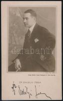 1918 Dr. Erdélyi Géza (1888-?) erdélyi színészről készített levelezőlap saját kezű aláírásával