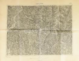 cca 1910 Kabola, Pojána katonai térkép 60x48 cm