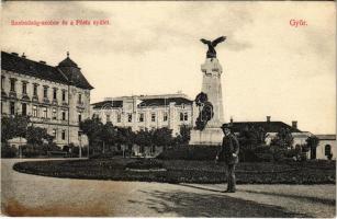 1910 Győr, Szabadság szobor és Posta épület. Börzsey Lajos kiadása (fl)
