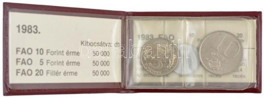 1983. 20f Al + 5Ft Ni + 10Ft Ni "FAO" sor, eredeti tokban tanúsítvánnyal T:1 patina Adamo EM69, EM70, EM71