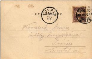 1901 Budapest XIV. Városliget, Wampetics F. vendéglője, kert pincérekkel. Divald Károly kiadása