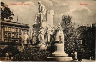 1908 Budapest V. Vörösmarty Mihály szobra, Gerbeaud, Stollwerck csokoládé, Neumann üzlete. Divald Károly 1967-1908. (Rb)
