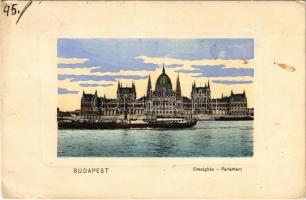 1911 Budapest V. Országház, Parlament, gőzhajó (EK)