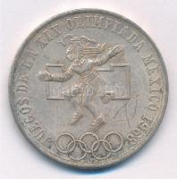 Mexikó 1968. 25P Ag Olimpia T:2 karc Mexico 1968. 25 Pesos Ag Olympiad C:XF scratch Krause KM#479.1