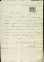 1864 Olasz nyelvű okmány 15 soldi okmánybélyeggel / Document with 15 soldi document stamp