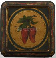 Csonka Gergely Szeged világhírű édes nemes csemege fém doboz, kopásnyomokkal, 18×9,5×9,5 cm