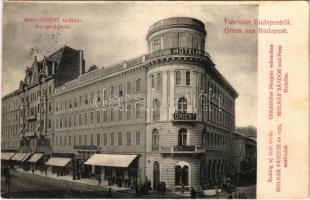 1905 Budapest VII. Hotel Orient szálloda, Rubin és Fürst üzlete. Kerepesi út 42. (Rákóczi út) - Boldog új évet kíván Molnár Sándor és neje szállodás - Második világháborúban stratégiai célt szolgált így a szovjetek földig bombázták (Rb)