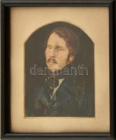 Jelzés nélkül: Férfi portré. Olaj, papír, üvegezett fakeretben, 12x9cm