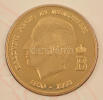 Belgium 1993. "Baldvin király" kétoldalas emlékérem + "II. Albert király" kétold...