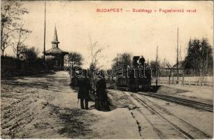 1913 Budapest XII. Svábhegy, Fogaskerekű vasútállomás, vonat (EK)