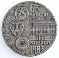 Renner Kálmán (1927-1994) 1983. "175 éves az Alma Mater - Sopron 1983." ezüstpatinázott Br...