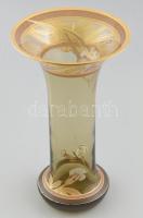 Hutschenreuter Bavaria üveg váza, etikettel jelzett, hibátlan, m: 25 cm