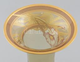 Hutschenreuter Bavaria üveg váza, etikettel jelzett, hibátlan, m: 25 cm