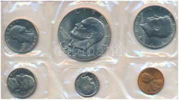 Amerikai Egyesült Államok 1978D 1c - 1$ (6xklf) forgalmi sor műanyag csomagolásban T:1,1- patina, kis karc USA 1978D 1 Cent - 1 Dollar (6xdiff) coin set in foil packing C:UNC,AU patina, small scratches