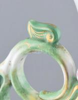 Viktória mintás váza, Fischer Vilmos, Kolozsvár, 1881, kézzel festett porcelán, jelzett, kopott, Bal...