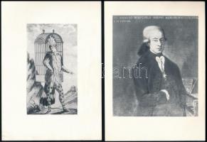 Wolfgang Amadeus Mozart (1756-1791) osztrák zeneszerző, zongorista életével kapcsolatos képek, 21 db fekete-fehér nyomat, 17,5x12,5 cm