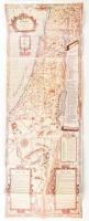 1986 Izrael turisztikai térképe, hátoldalán Jeruzsálem, Tel-Aviv és Haifa városok térképeivel, 93,5x33 cm / Touring map of Israel, with maps of Jerusalem, Tel-Aviv, Haifa, 93.5x33 cm