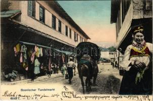 1905 Bosnische Tandelmarkt / Bosnian market, folklore + K. und K. Milit. Post Bilek