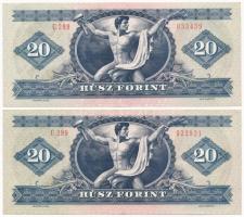 1980. 20Ft (2x) T:III szép papír Adamo F17