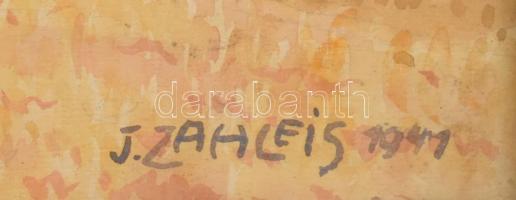 Josef Zahleis ( - ): Vár. Akvarell, papír, üvegezett keretben. 24x36cm