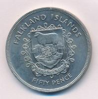 Falkland-szigetek 1977. 50p Cu-Ni "II. Erzsébet megkoronázásának 25. évfordulója" T:BU kis...