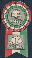 1920 "Ezzel! Ezért!" irredenta könyvjelző, 11,5×6 cm