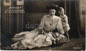 1908 Mutterglück, Unsere Kronprinzessin mit ihren beiden Söhnen / Duchess Cecilie of Mecklenburg-Schwerin (EB)