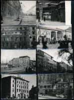 1956 Budapest, romos épület, szétlőtt villamos, 25 db fotó a forradalom idejéből, 6,5×9,5 cm