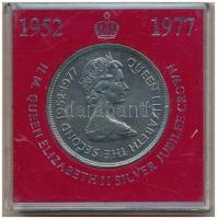 Gibraltár 1977. 25p Cu-Ni II. Erzsébet / Ezüstjubileum eredeti műanyag tokban T:1 Gibraltar 1977. 25 Pence Cu-Ni Elizabeth II / Silver Jubilee in original plastic case C:UNC Krause KM#10