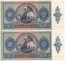 1941. 20P (2x) sorszámkövetők "C 156 060248 - C 156 060249" T:I,I- hullámos papír
Adamo P...